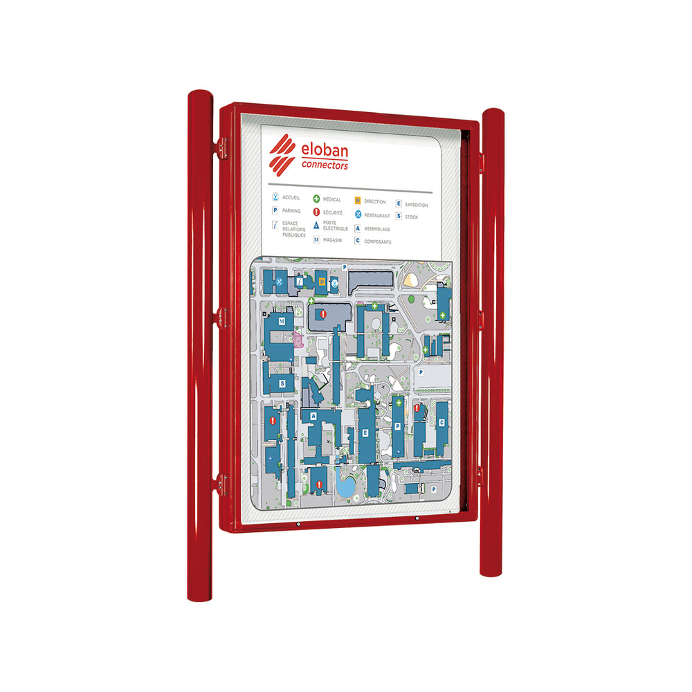 Panneau-vitrine Carrefour RAL3004 - Double face - 1860x1310mm - PROCITY - 573100.3004