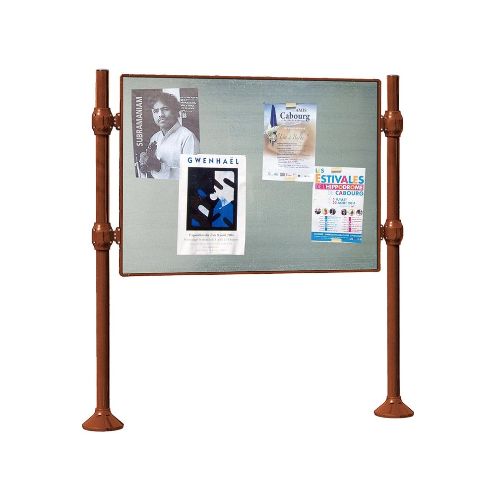 Panneau d'affichage libre Inox brossé Aspect Corten - 870x1225 - Module initial - Sans bandeau-titre - PROCITY - 591019.S025