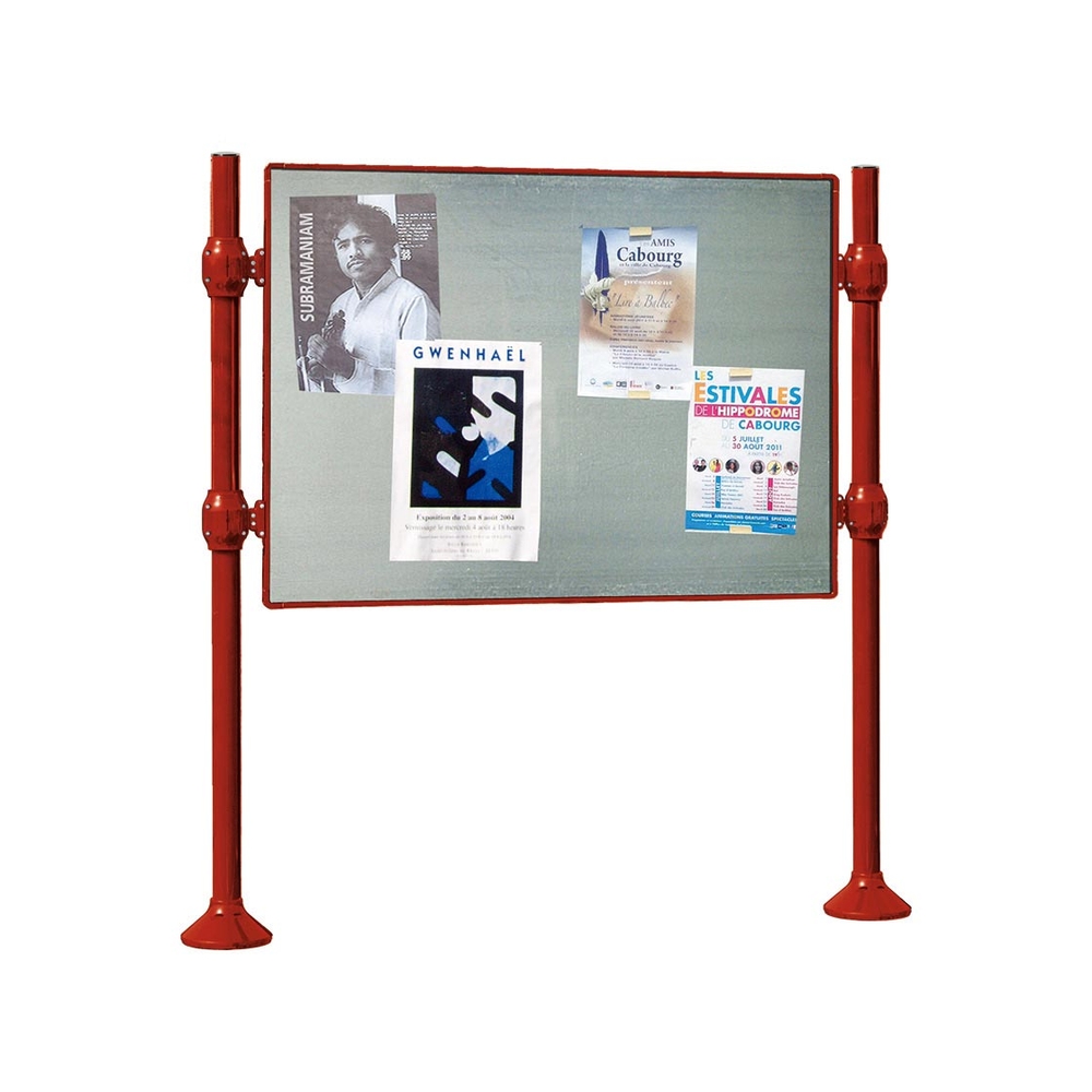 Panneau d'affichage libre Inox brossé RAL3004 - 1225x1670 - Module initial - Sans bandeau-titre - PROCITY - 591079.3004