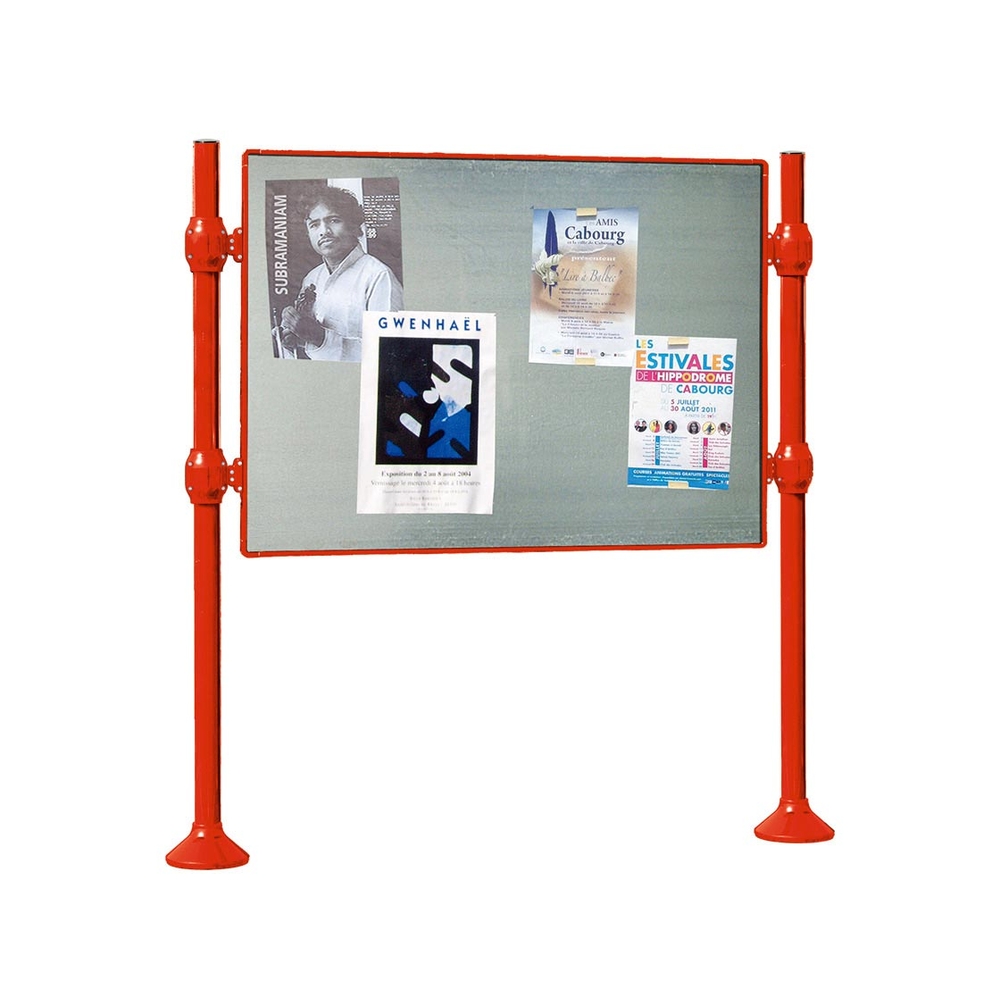 Panneau d'affichage libre Inox brossé RAL3020 - 1225x1670 - Module initial - Sans bandeau-titre - PROCITY - 591079.3020