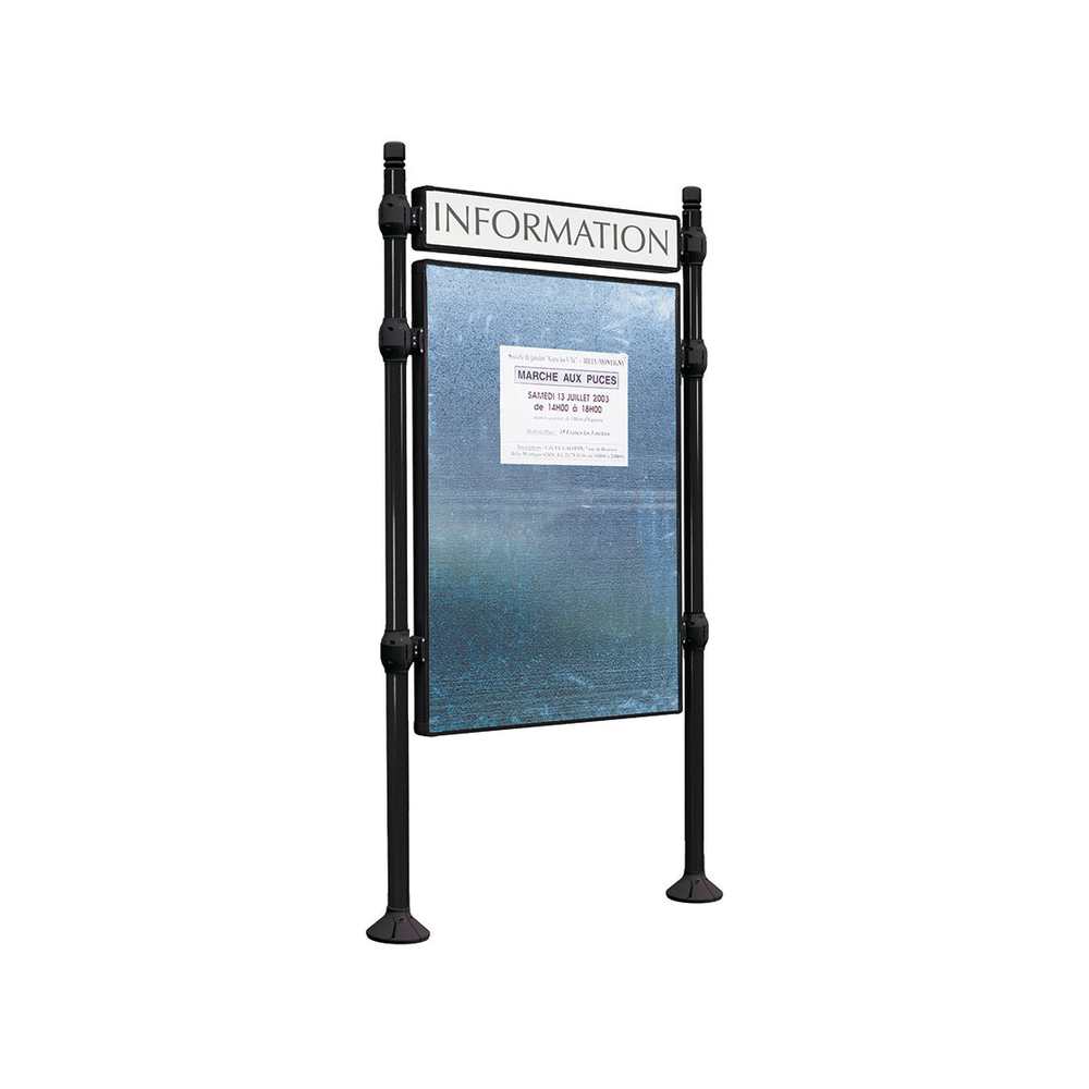 Panneau d'affichage libre City RAL9005 - 1225x870 - Module initial - Bandeau-titre - PROCITY - 591160.9005