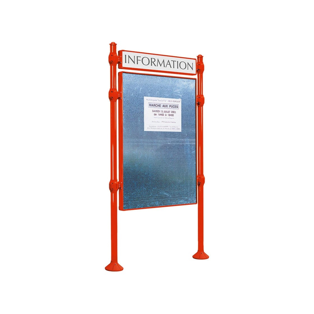 Panneau d'affichage libre Agora RAL3020 - 1225x870 - Module initial - Bandeau-titre - PROCITY - 591161.3020