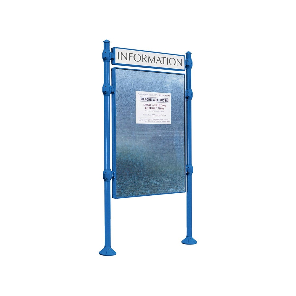 Panneau d'affichage libre Agora RAL5010 - 1225x870 - Module initial - Bandeau-titre - PROCITY - 591161.5010