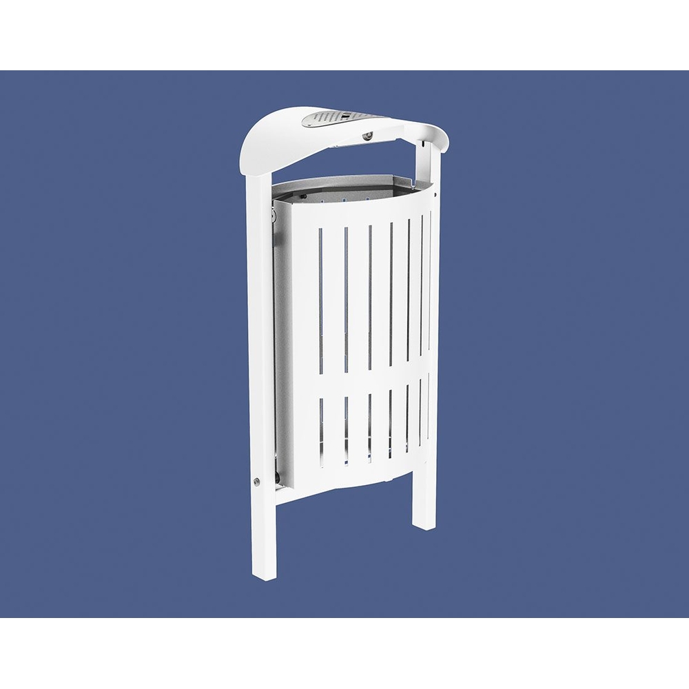 Corbeille Silaos acier 50 litres RAL9010 - cendrier - Scellement direct - PROCITY - 594148.9010