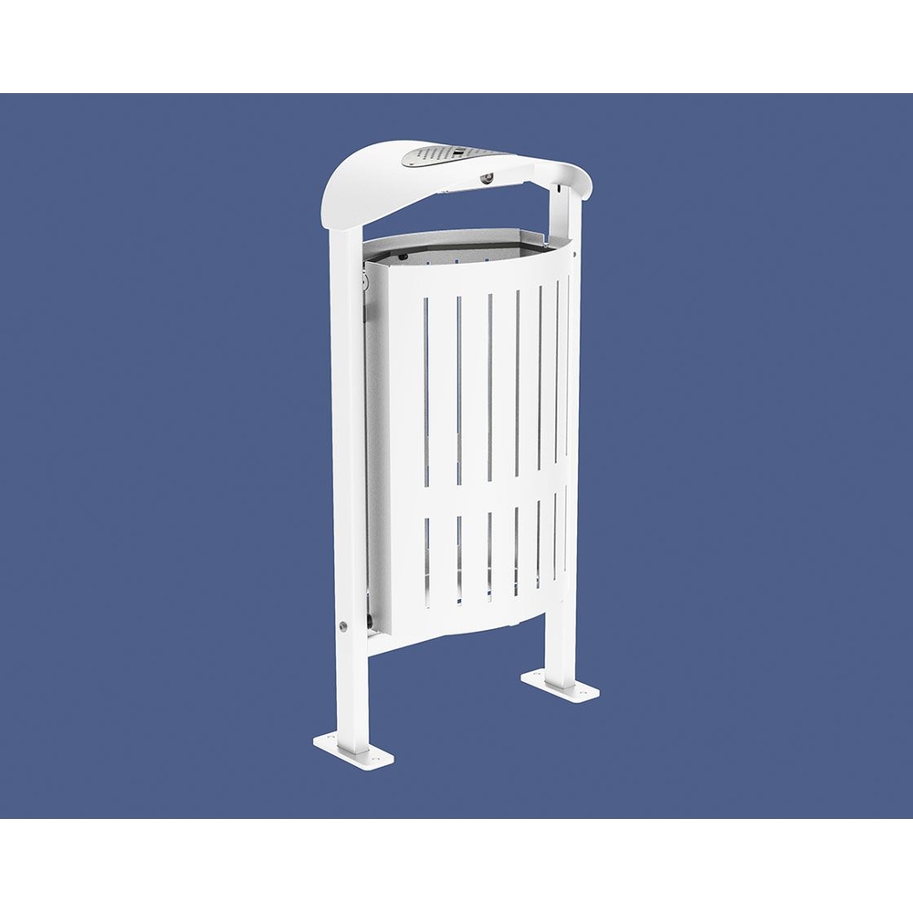 Corbeille Silaos acier 50 litres RAL9010 - cendrier - Sur platines - PROCITY - 594158.9010