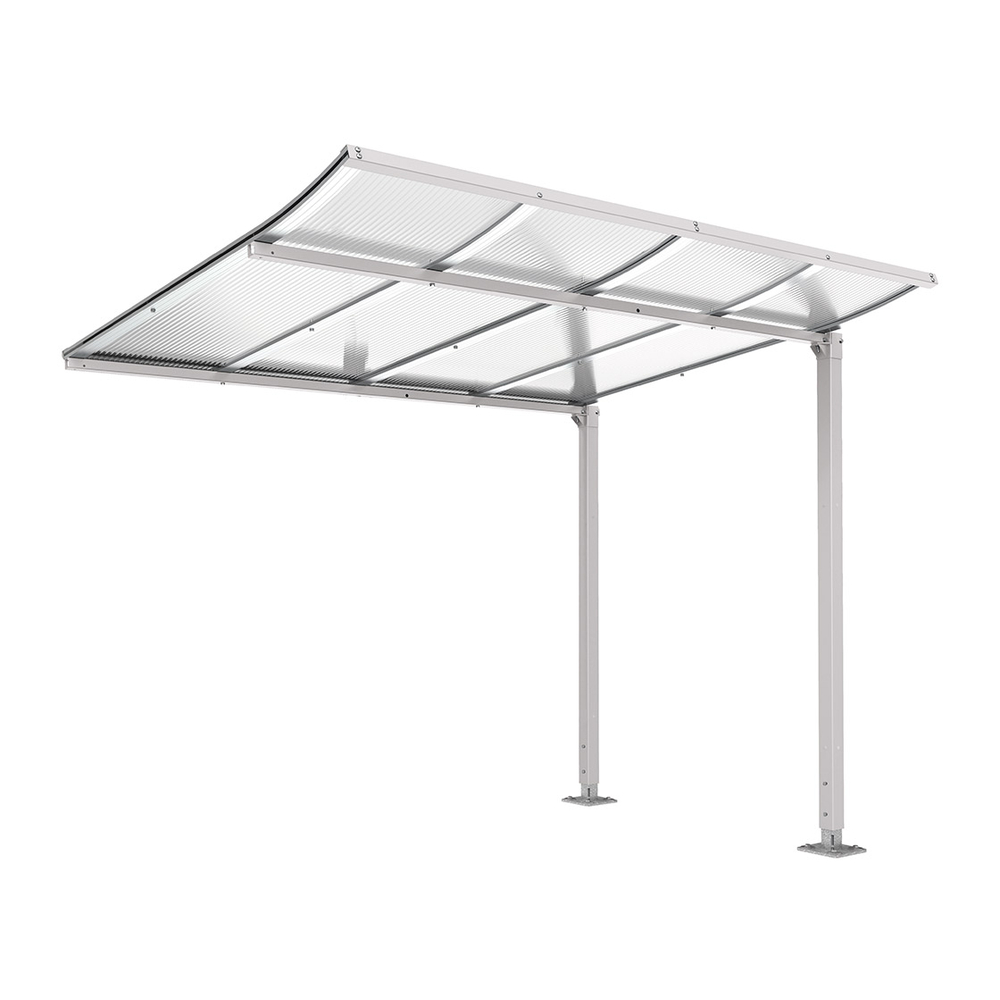 Abri vélos Modulo bardages en verre RAL7044 - compl sans bardage - Sur platines - Prof 2000mm - PROCITY - 599174.7044