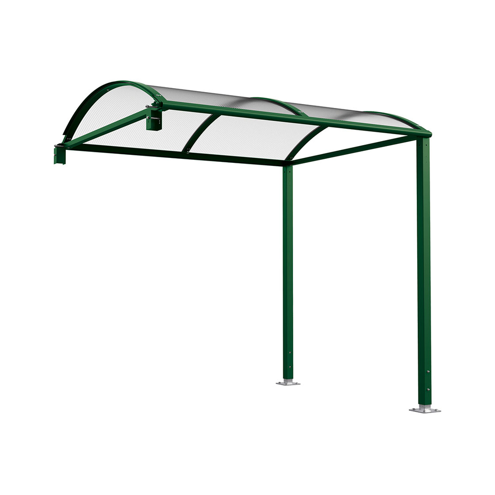 Passage couvert Voûte M sans bardages en polycarbonate RAL6005 - Sans éclairage LED - PROCITY - 599803.6005