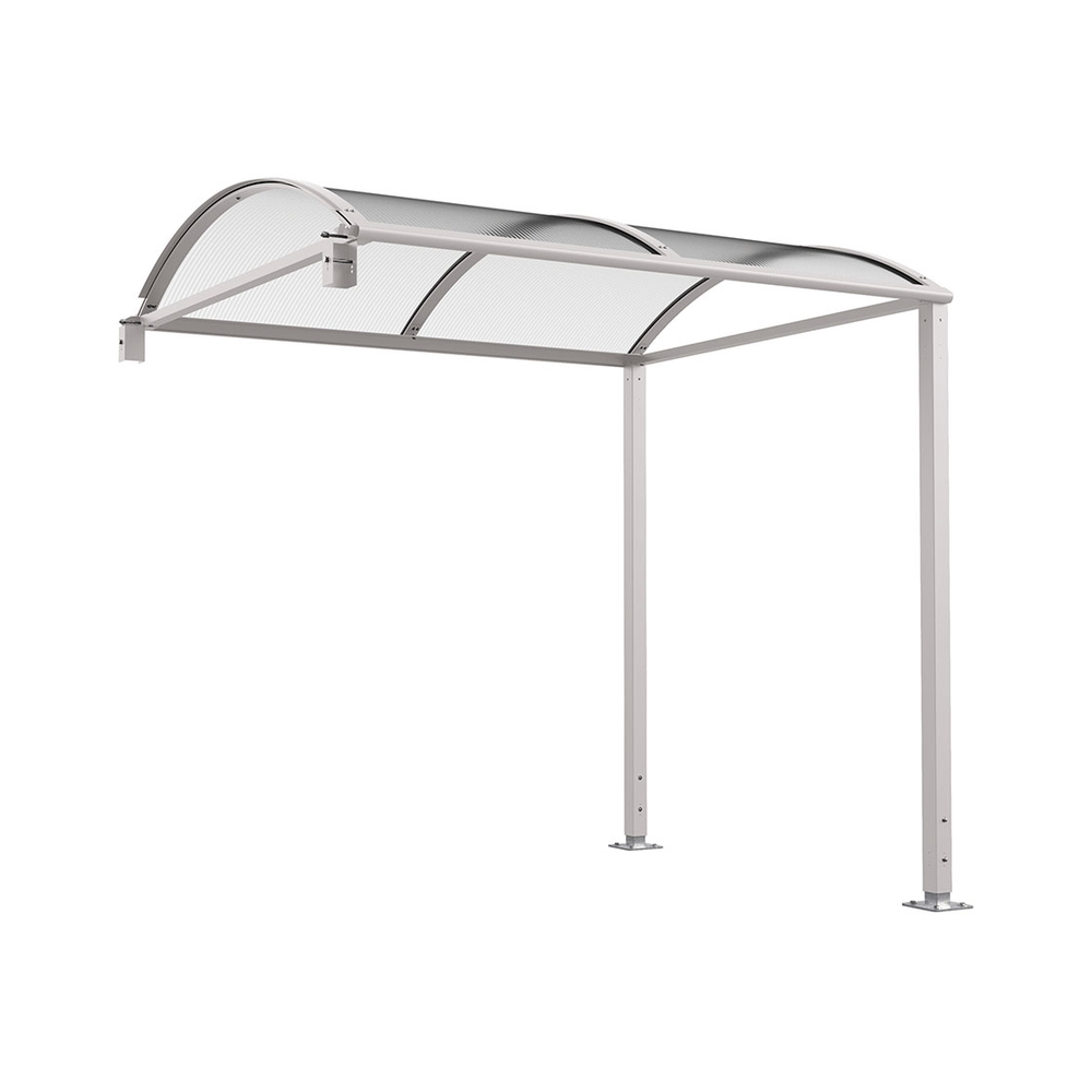 Passage couvert Voûte M sans bardages en polycarbonate RAL7044 - Sans éclairage LED - PROCITY - 599803.7044