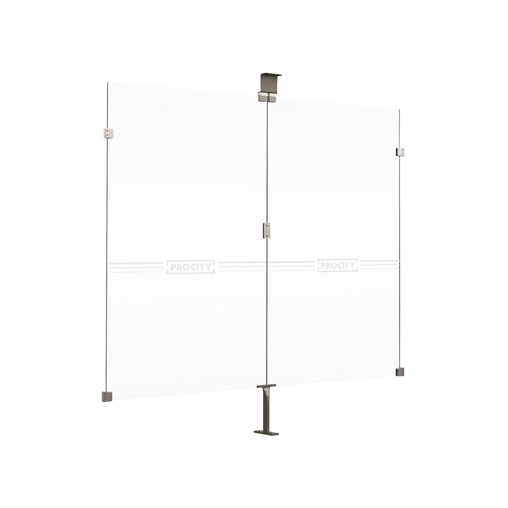 Bardage latéral pour passage couvert Voûte M en verre RAL7044 - Module initial - PROCITY - 599812.7044