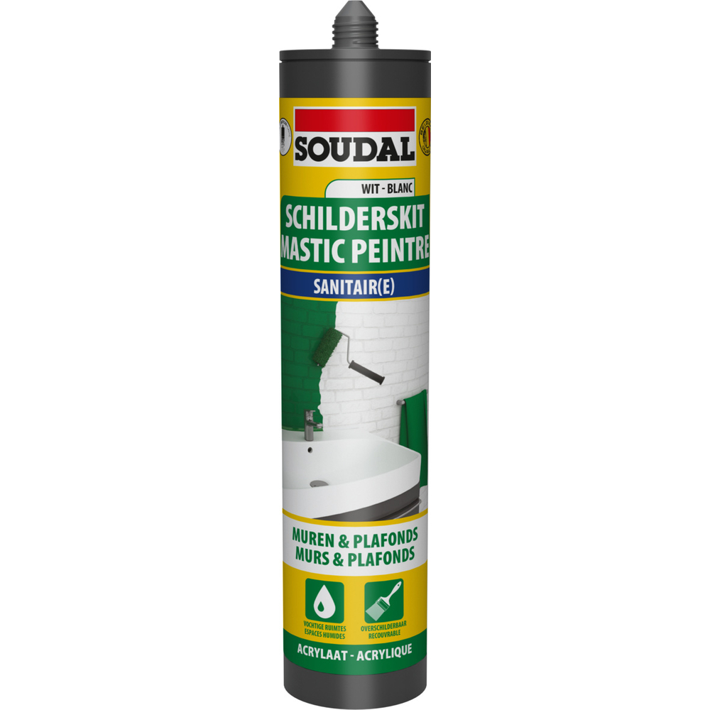 12 cartouches 290 ml mastic peintre sanitaire blanc - SOUDAL - 110671