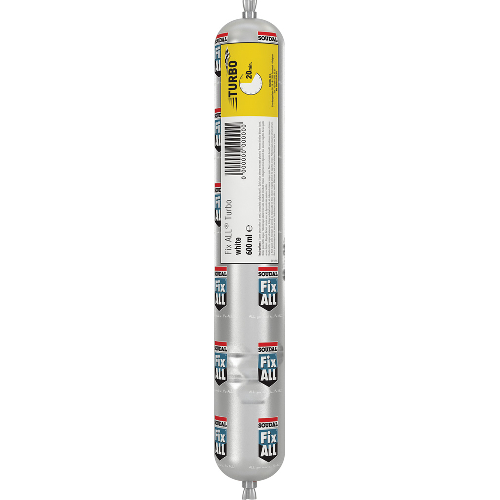 12 poches 600 ml fix all turbo blanc - SOUDAL - 146187