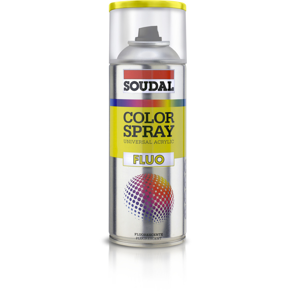 6 aérosols 400ml de color spray fluo jaune - SOUDAL - 160346
