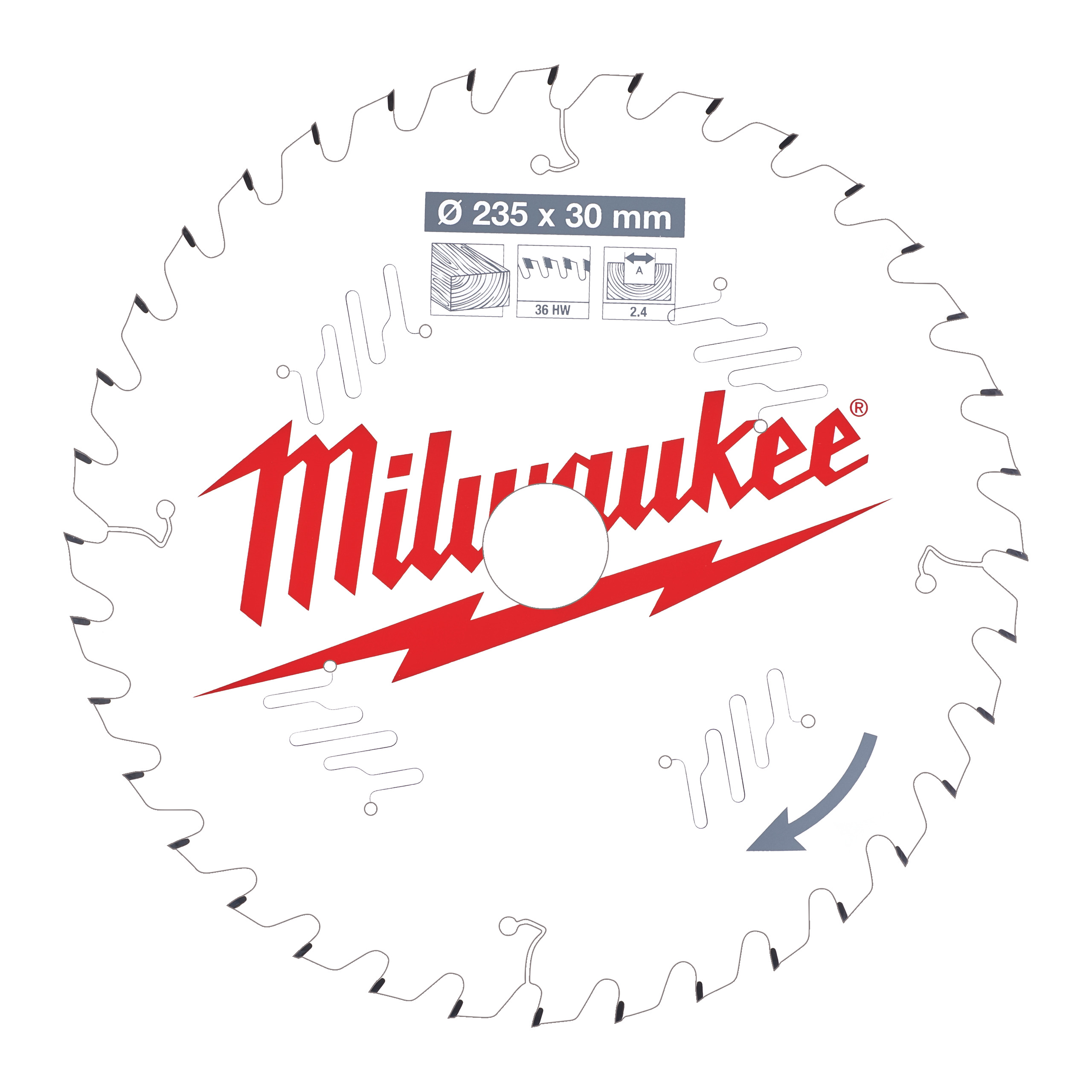 LAME SCIE CIRCULAIRE BOIS 235X30X2,4/36 ALTERNEE MILWAUKEE ACCESSOIRES - 4932471306