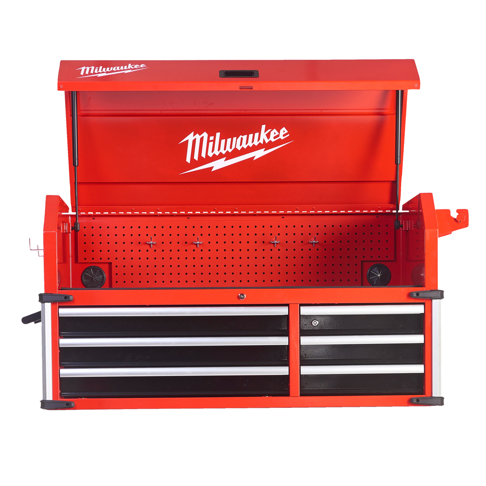 Chariot de travail Milwaukee STC46-1 46˝ / 117 cm Coffre de rangement supérieur en acier à 6 tiroirs de grande capacité- 4932478854