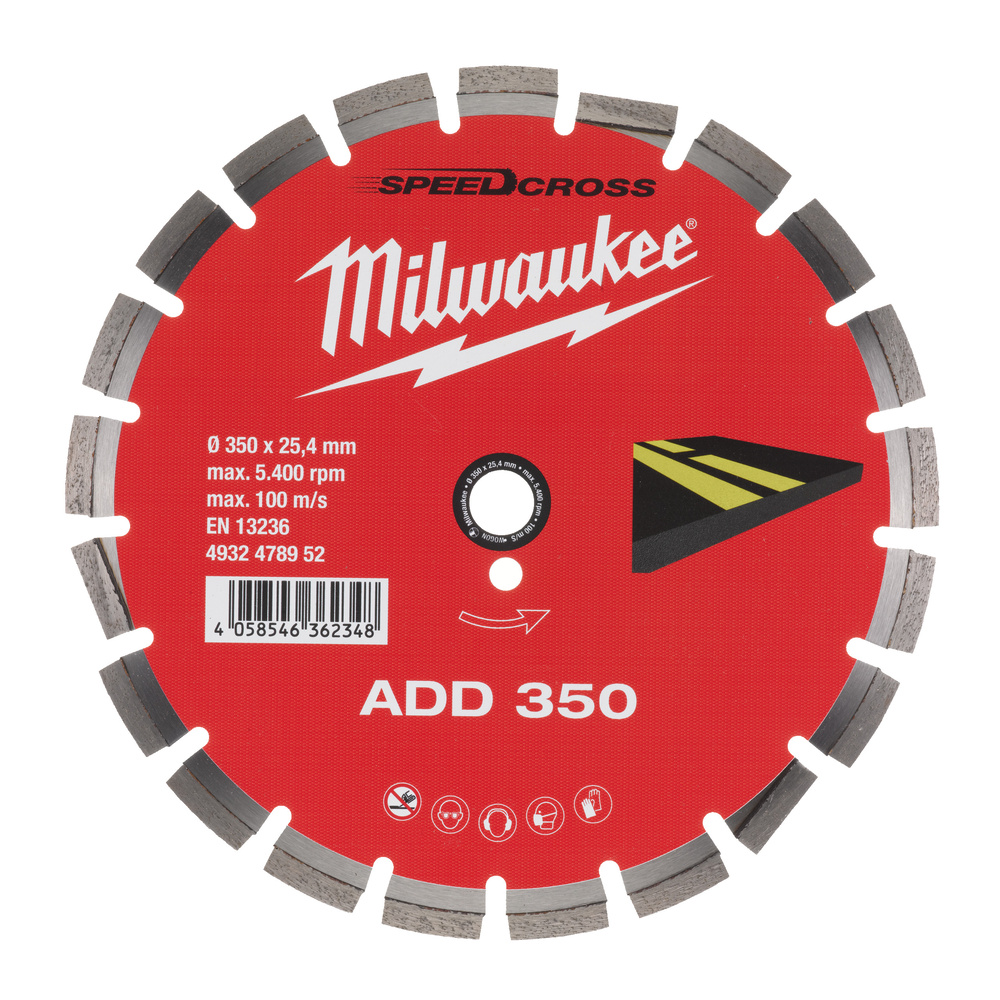 Disque diamant asphalte add 350 mm MILWAUKEE ACCESSOIRES - 4932478952