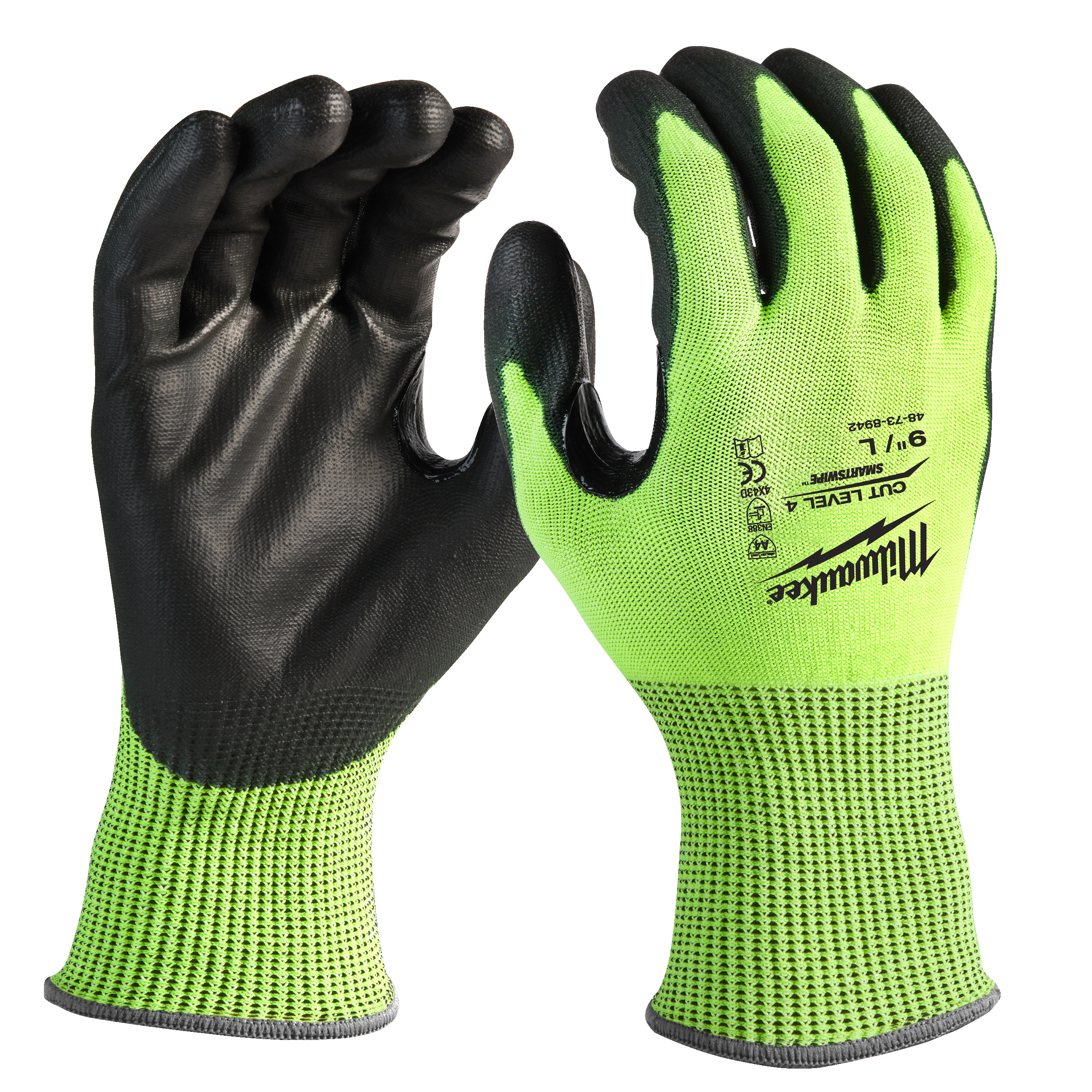 Gants haute visibilite & anti-coupure niveau 4/d - xl/10-1pc MILWAUKEE EPI - 4932479929