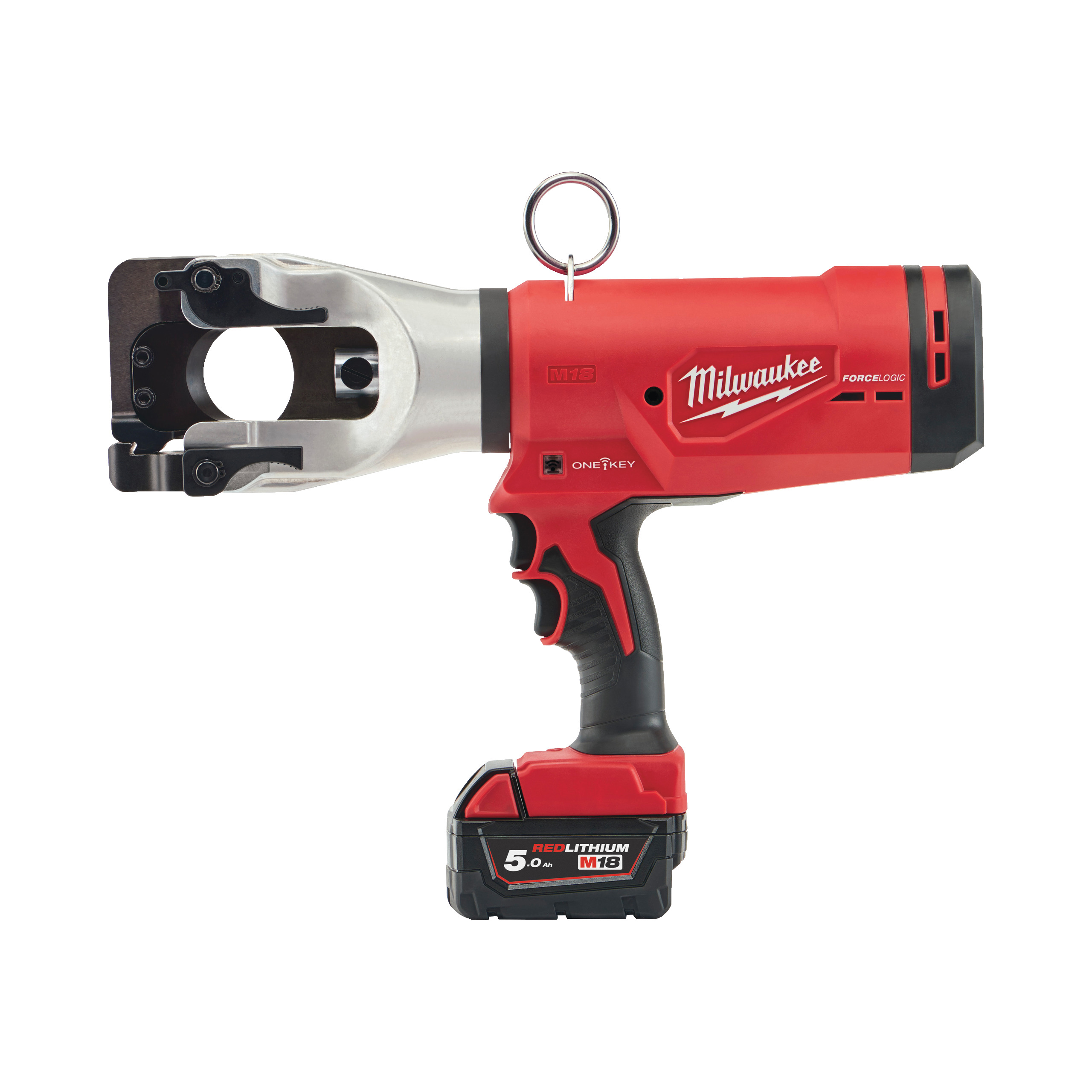 Coupe câble hydraulique MILWAUKEE One-Key 18V 5,0 Ah & 2,0Ah, mâchoire acsr livré avec 2 batteries et chargeur - 4933459266