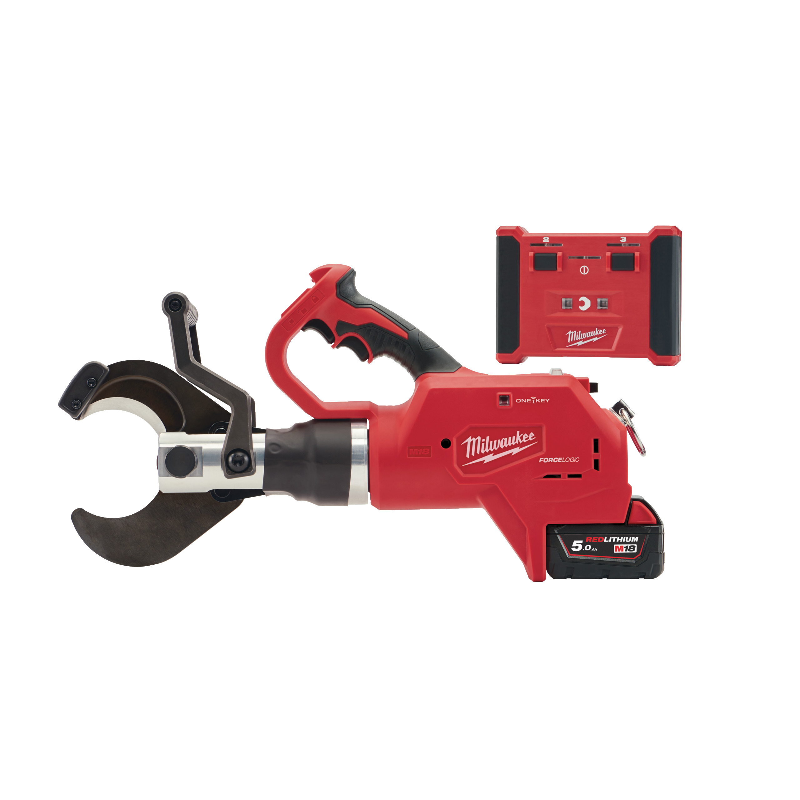 Coupe câble hydraulique MILWAUKEE One Key 18V 5,0 Ah coupe 75mm avec télécommande 4933459271