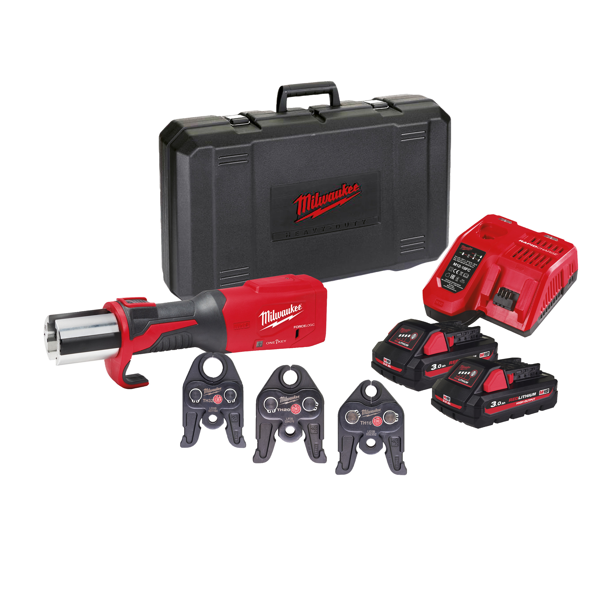 Sertisseuse hydraulique one key, 18v, 2 batteries 3ah, matrices th MILWAUKEE - 4933478307