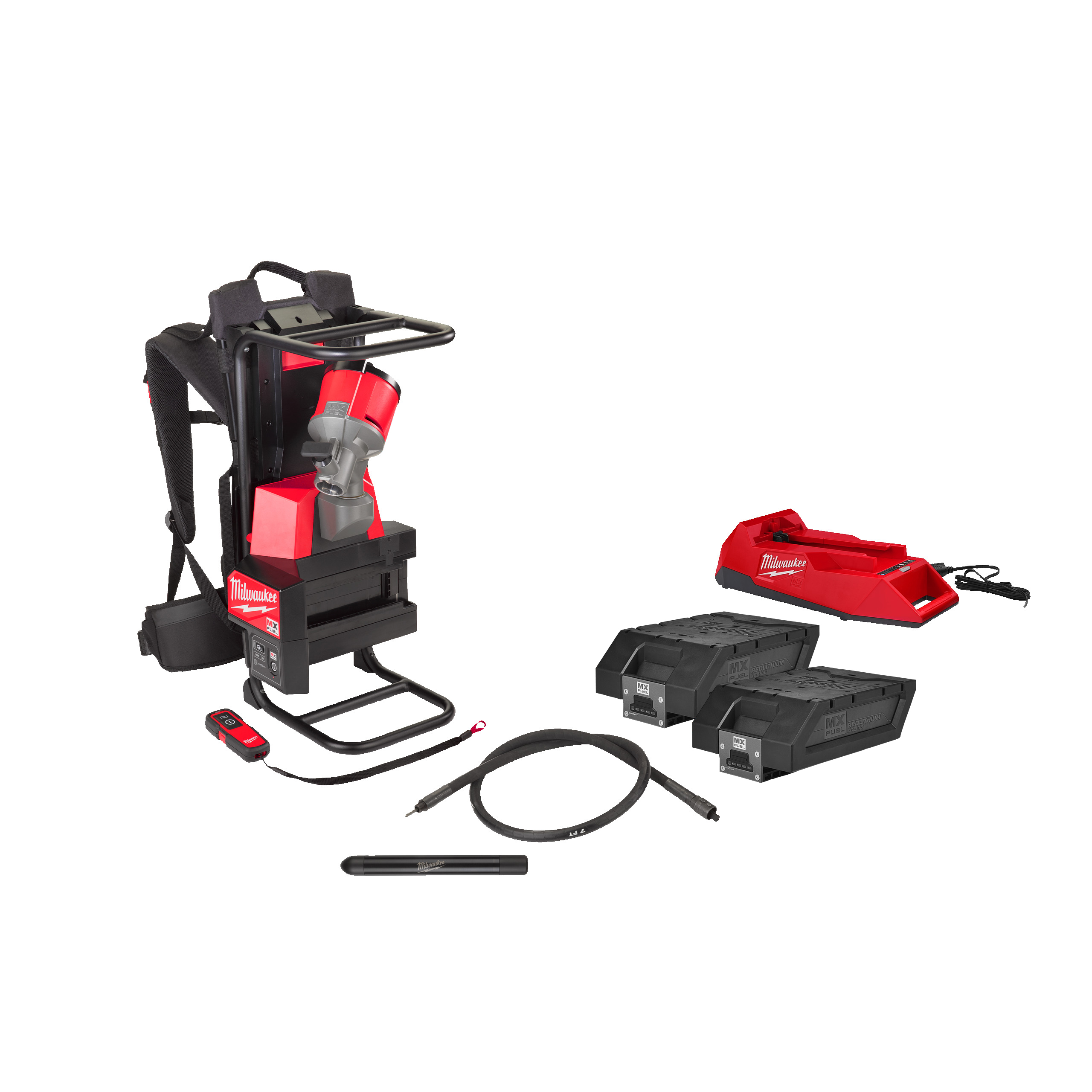 Aiguille vibrante sac à dos, 2 batteries xc406, tete de 38 mm MILWAUKEE MX FUEL - 4933479593