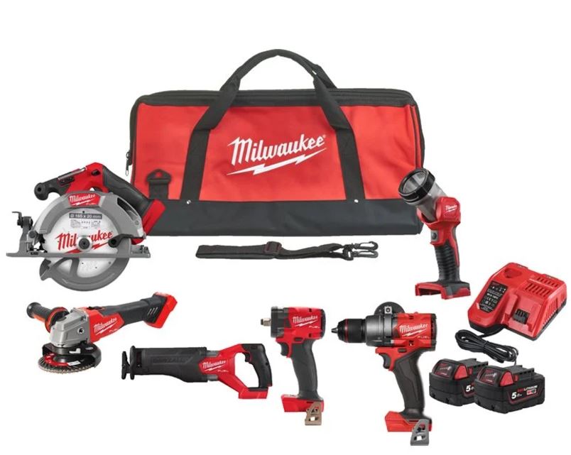 POWERPACK 6 MACHINES MILWAUKEE 18V FUEL M18 FPP6H3-502B 4933498659