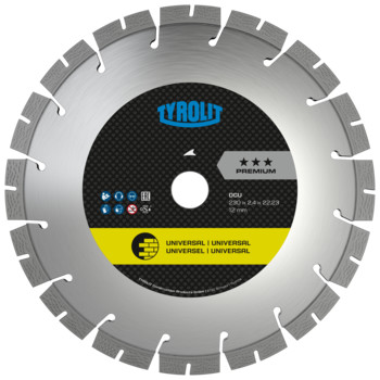 Disque diamant universel pour tronçonnage - sciageportatif 350x3,2x22,23 PREMIUM TYROLIT - 34430835