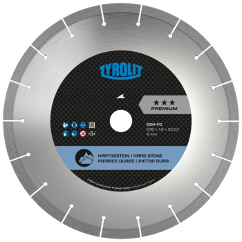 Disque diamant granit - sciage électro-portatif 180x1,9x22,23 PREMIUM TYROLIT - 475797