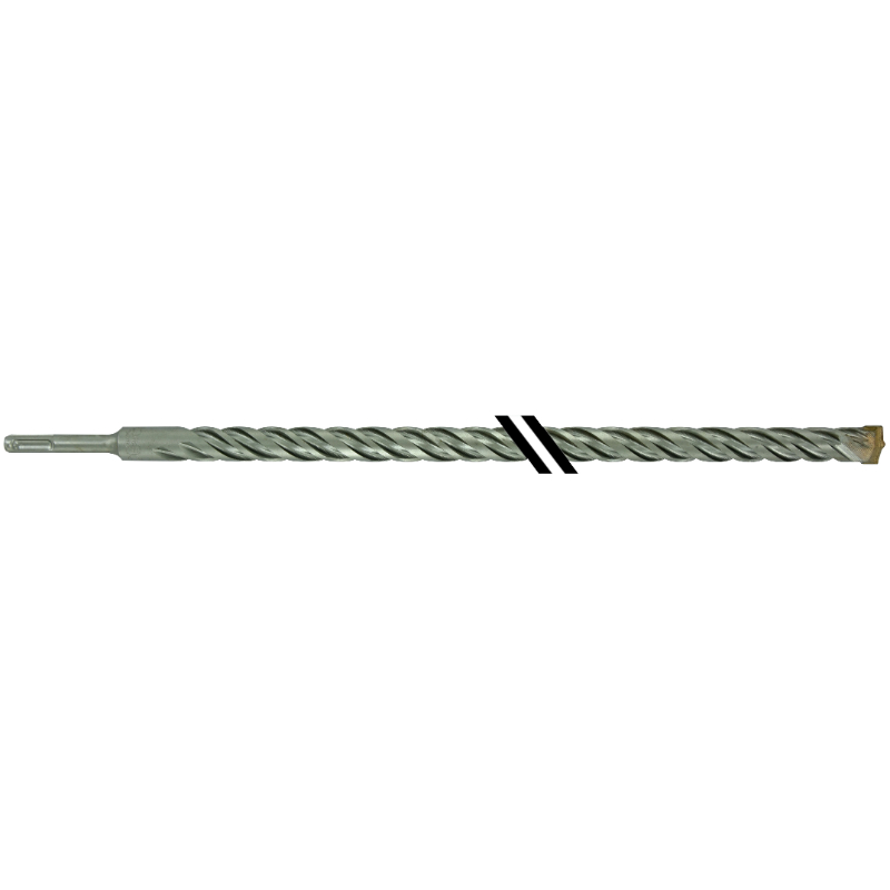 Foret bétons 2 taillants SPEEDER2 -L460mm -Pointe de centrage -Quadruple goujures -SDS+ / L: 450 Ø: 25 TIVOLY - 10931432500