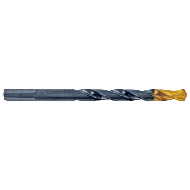 Foret métaux taillé meulé HSS -Revêtu en bout TiN -DIN338 -h8 -Pointe en croix -Queue à 3 méplats Ø: 4 L: 75 TIVOLY - 11453120400