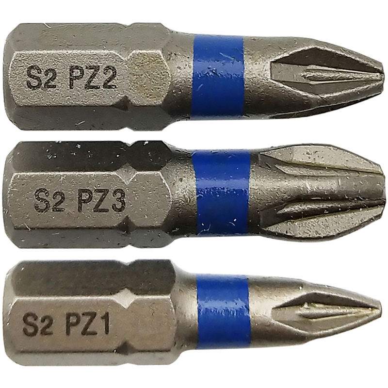 Embout de vissage -Torsion -Pour vis Pozidriv (Blister) N°: N1-2-3 / L: 25 TIVOLY - 11520220001