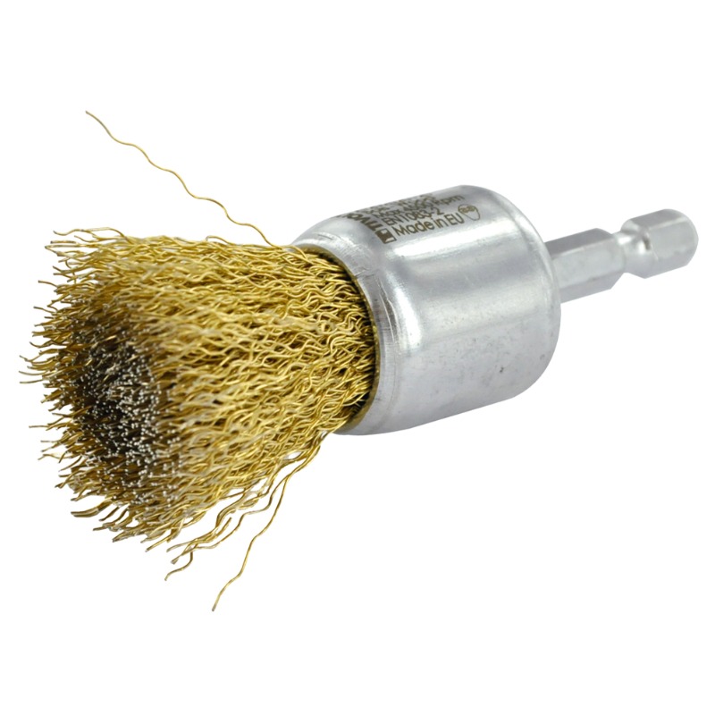 Brosse PINCEAU -Fil acier laitonné -Décapage du bois, laiton, cuivre / Ø: 24 / 0.3 TIVOLY - XT202520120