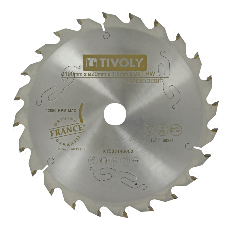 Lames de scie circulaire -Finition -Pour bois -Pour scie portative Ø: 190 x Ø2: 20 x Z: 48 TIVOLY - XT505146103