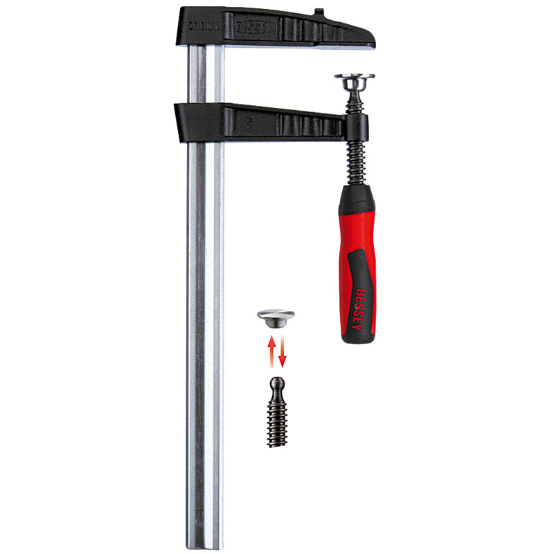 Presses à vis en fonte malléable avec poignée bi-matière TGK TGK300-2K Bessey