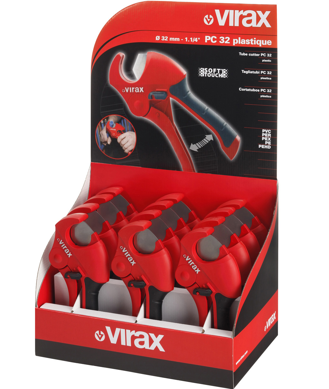 Coupe-tube plastique pc32 pourpresentoir (12) VIRAX - 215035