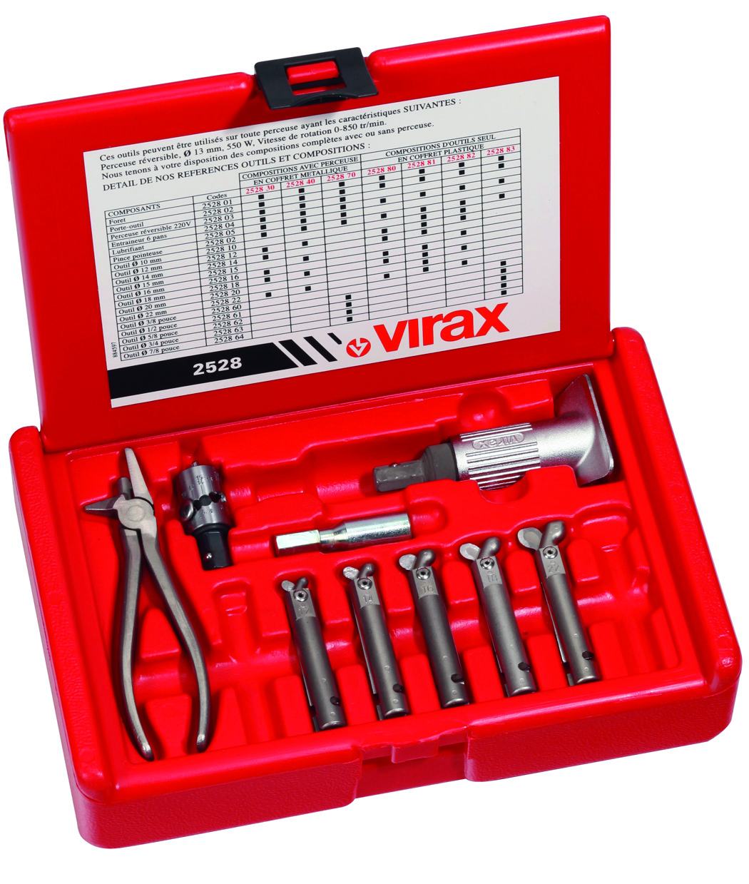 Extrudax 5 outils 3/8 a 7/8'' sans perc VIRAX - 252883