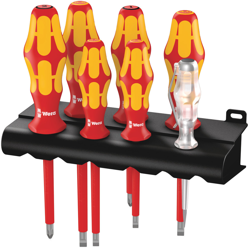 Rack Jeu de tournevis Plus Série 100 + testeur de phase unipolaire + Rack 160 i/165 i/7 WERA - 05006148001