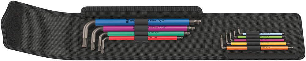 Jeu de clés mâles coudées, syst. impérial, BlackLaser 950/9 Hex-Plus WERA - 05022639001
