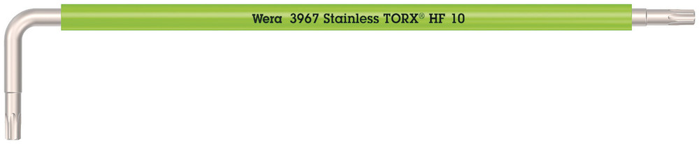 Clés mâles coudées avec fonction de retenue, version longue, acier inoxydable 3967 SXL HF TORX 10 WERA - 05022682001