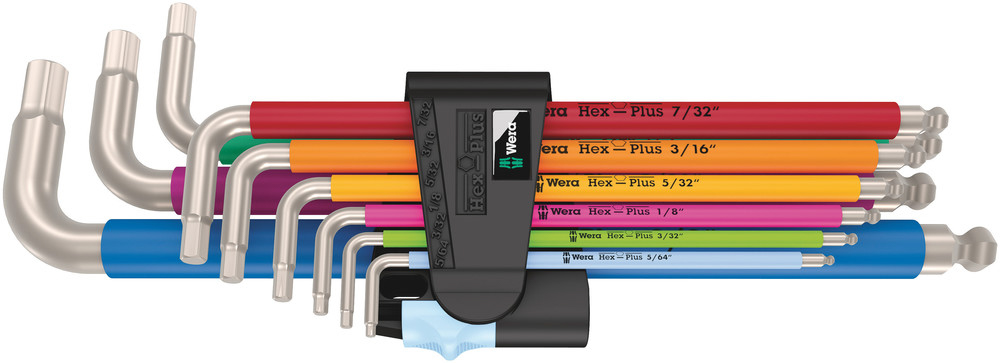 Jeu de clés mâles coudées, syst. impérial 3950/9 Hex-Plus Multicolour Imperial Stainless 1 Wera - 05022860001