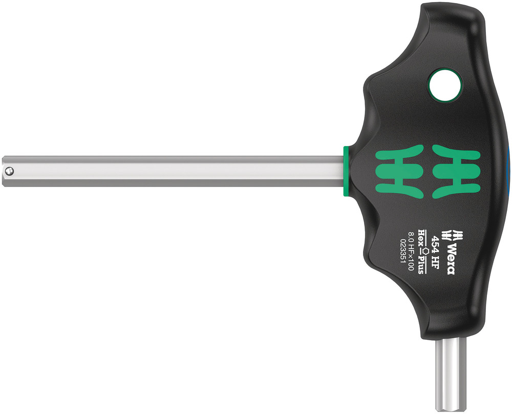 Tournevis hexagonal en T Hex-Plus avec fonction de retenue 454 Hex-Plus HF 8 x 100 mm WERA - 05023351001
