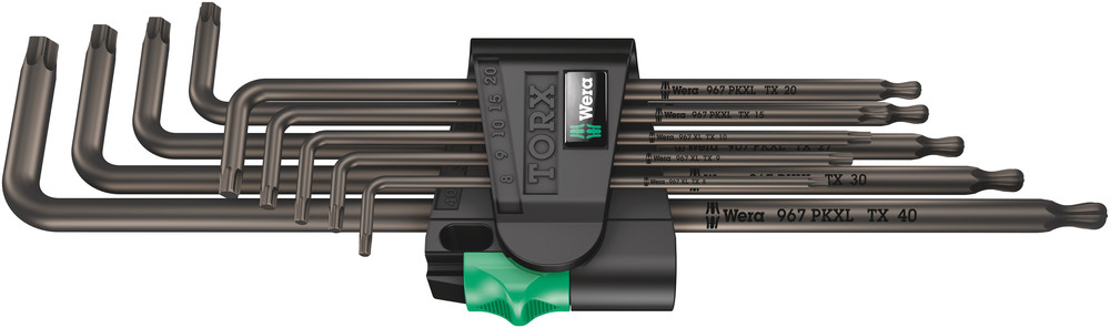 Jeu de clés mâles coudées TORX®, version longue 967/9 TORX XL 1 WERA - 05024460001