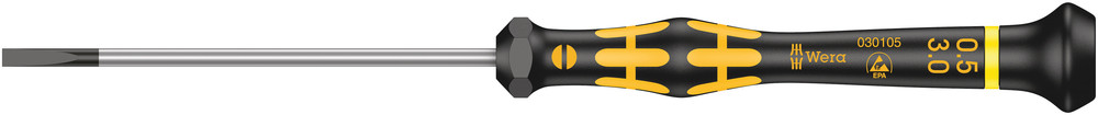 Tournevis Kraftform Micro pour vis à fente 1578 A ESD Micro 0,50 x 3,0 x 80 mm WERA - 05030105001