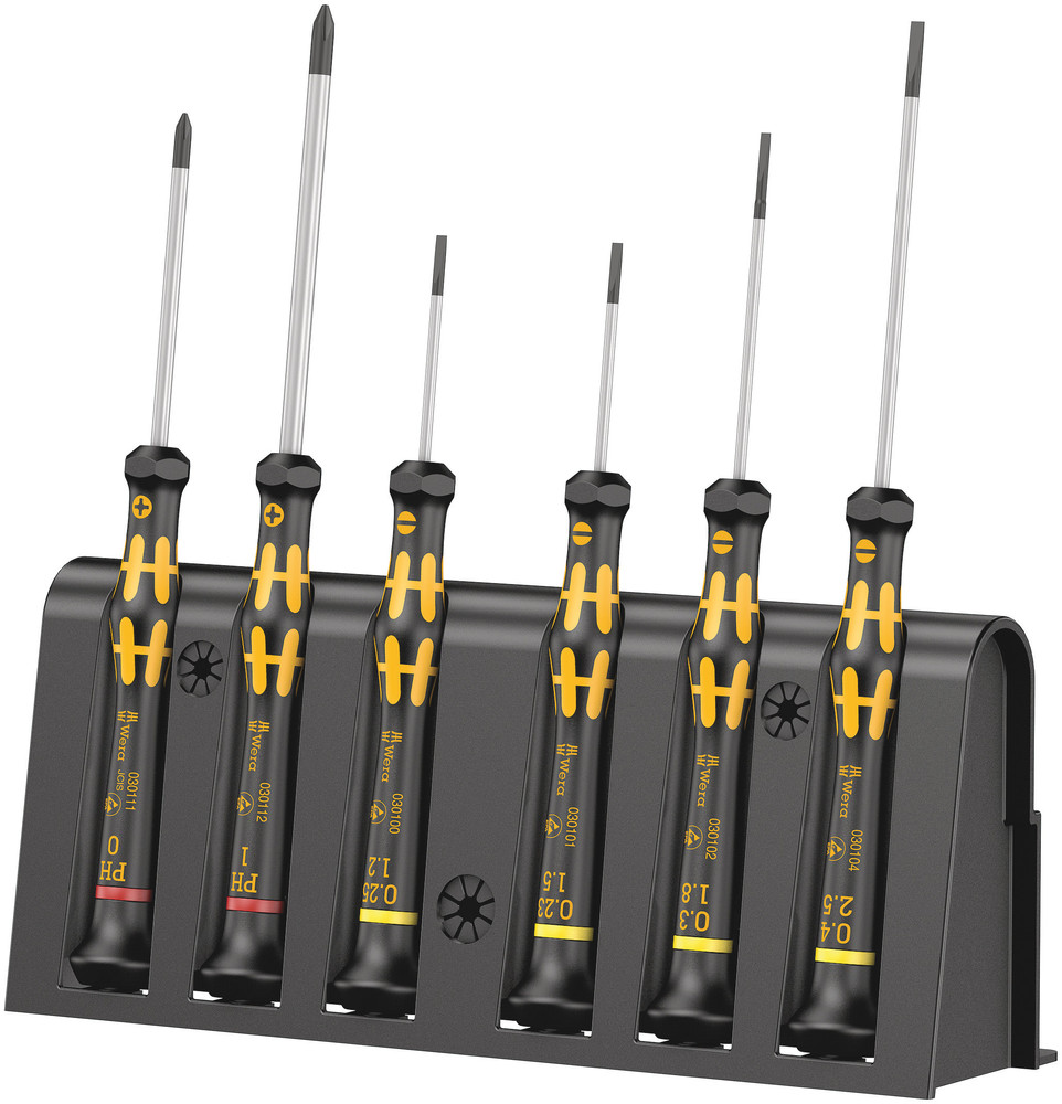 Jeu de tournevis électronicien + Rack 1578 A/6 ESD WERA - 05030170001