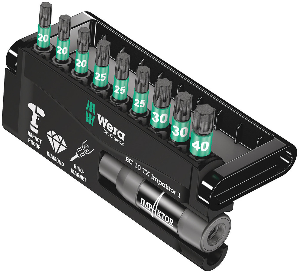 Bit-Check 10 TX Impaktor 1 Bit-Check 10 TORX Impaktor 1 WERA - 05057688001