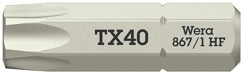 Embout avec fonction de retenue pour vis TORX 867/1 TORX HF 40 x 25 mm Wera - 05066145001