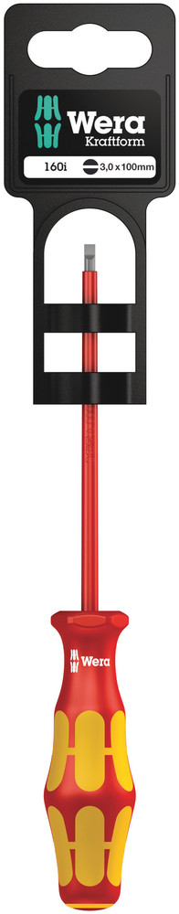 Tournevis isolé pour vis à fente 160 i 0,5 x 3,0 x 100 mm Hang-Tag WERA - 05100001001