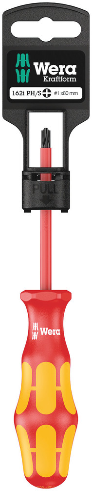 Tournevis isolé pour vis PlusMinus (Phillips/à fente) 162 i PH/S # 1 x 80 mm Hang-Tag WERA - 05100019001