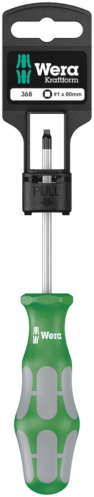 Tournevis pour vis à empreinte carrée 368 # 1 x 80 mm Hang-Tag WERA - 05100070001