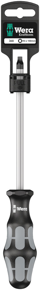 Tournevis pour vis à empreinte carrée 368 # 3 x 150 mm Hang-Tag WERA - 05100072001