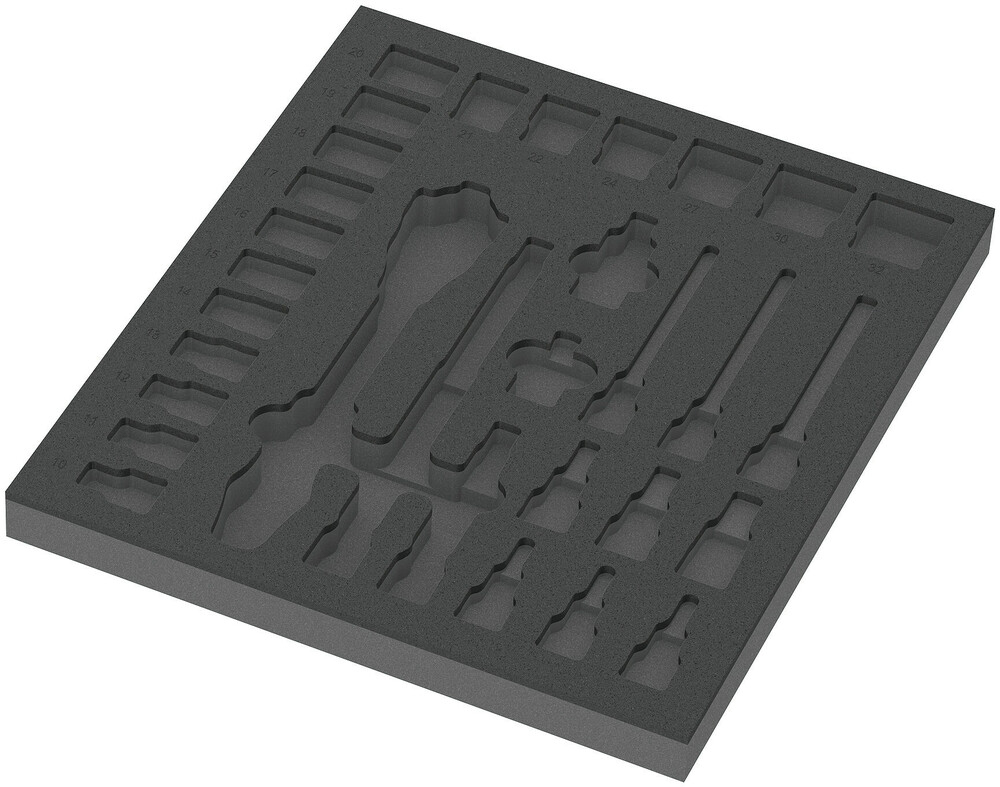 Pièce de rechange, sans outils 9822 Insert en mousse pour jeu de cliquet 8000 C Wera - 05137322001